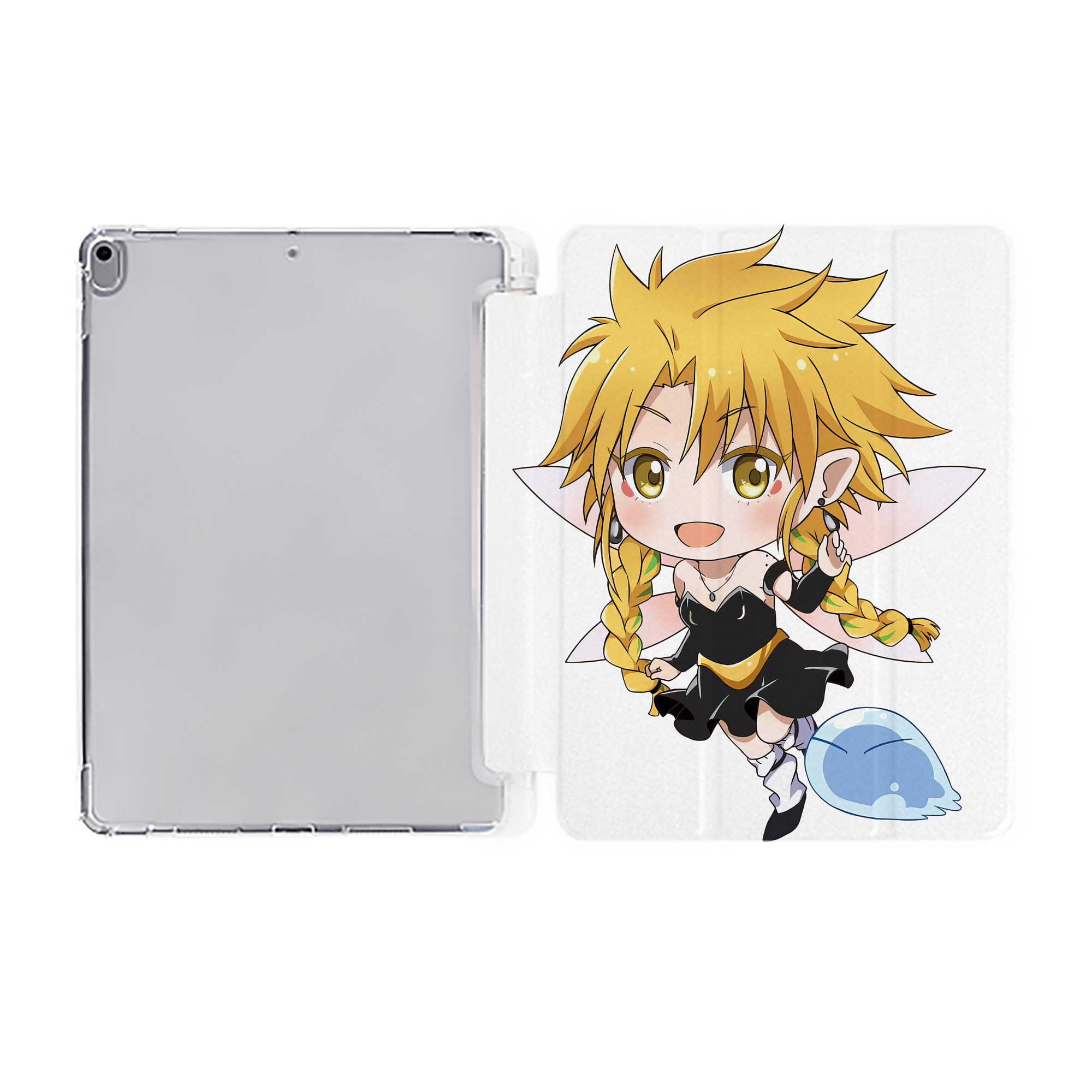 （画像用） 転スラ Regarding Reincarnated to Slime IPad ケース ペン収納付き 三つ折りスタンド PUレザー×シリコン 対応機種9.5/10.5/10.9インチ